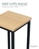 holz4home® Blumenständer MDF Sonoma Eiche mit Metallgestell Schwarz Bild 3