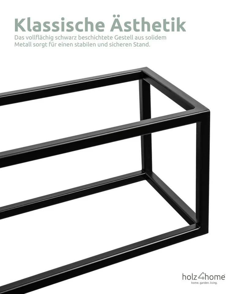 holz4home® Blumenständer MDF Sonoma Eiche mit Metallgestell Schwarz - Bild 4