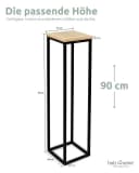 holz4home® Blumenständer MDF Sonoma Eiche mit Metallgestell Schwarz Bild 5