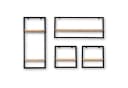 holz4home® Wandregal Eiche Hellgrau Metallrahmen Schwarz Industrial Bild 2