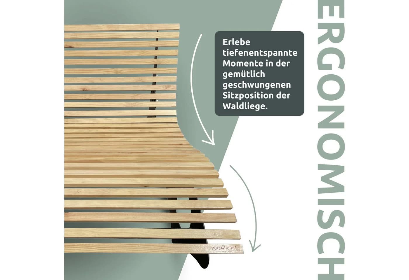 holz4home® Waldliege aus Kiefernholz Doppelliege mit Metallbeinen - Bild 4