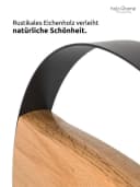 holz4home Wanduhr Eichenholz Stahlrahmen Braun/Schwarz Bild 3