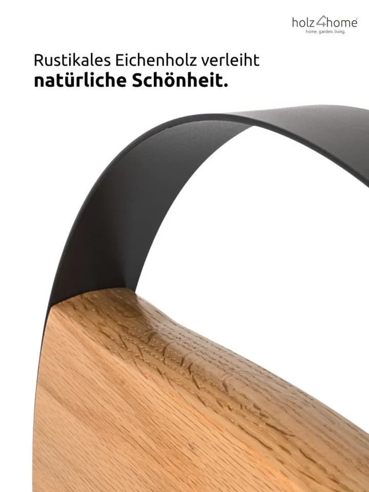 holz4home Wanduhr Eichenholz Stahlrahmen Braun/Schwarz - Bild 3