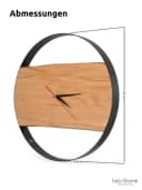 holz4home Wanduhr Eichenholz Stahlrahmen Braun/Schwarz Bild 5