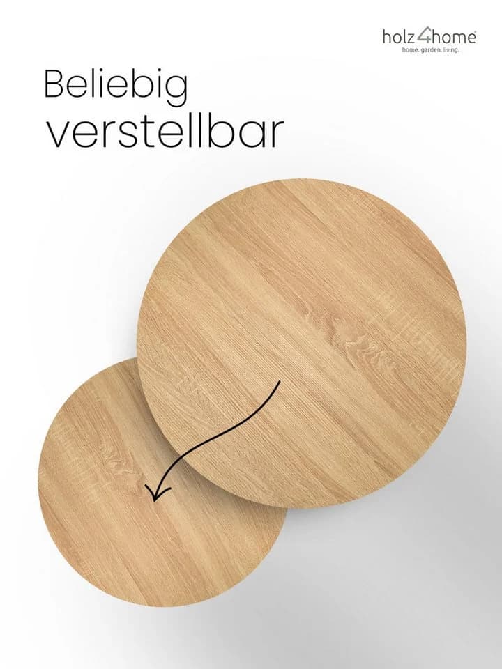 holz4home® Couchtisch 2er-Set MDF Sonoma Eiche Industrial - Bild 5