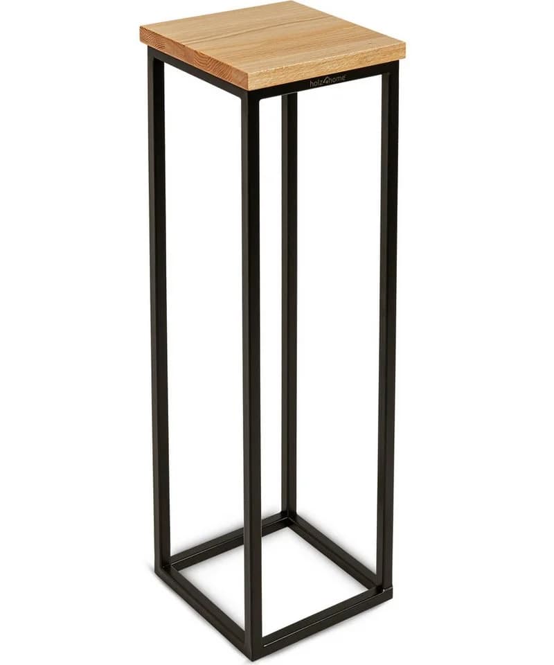 holz4home® Blumenständer Dekoständer Eichenholz Massiv Stahlrahmen Loft-Stil - Bild 2
