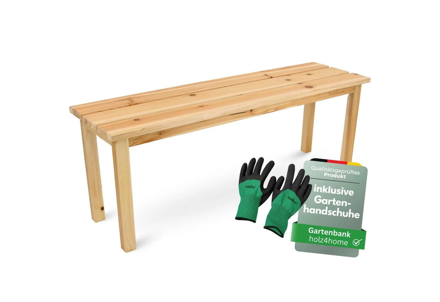 holz4home® Gartenbank Kleine Sitzbank aus Holz Ohne Lehne - Bild 2