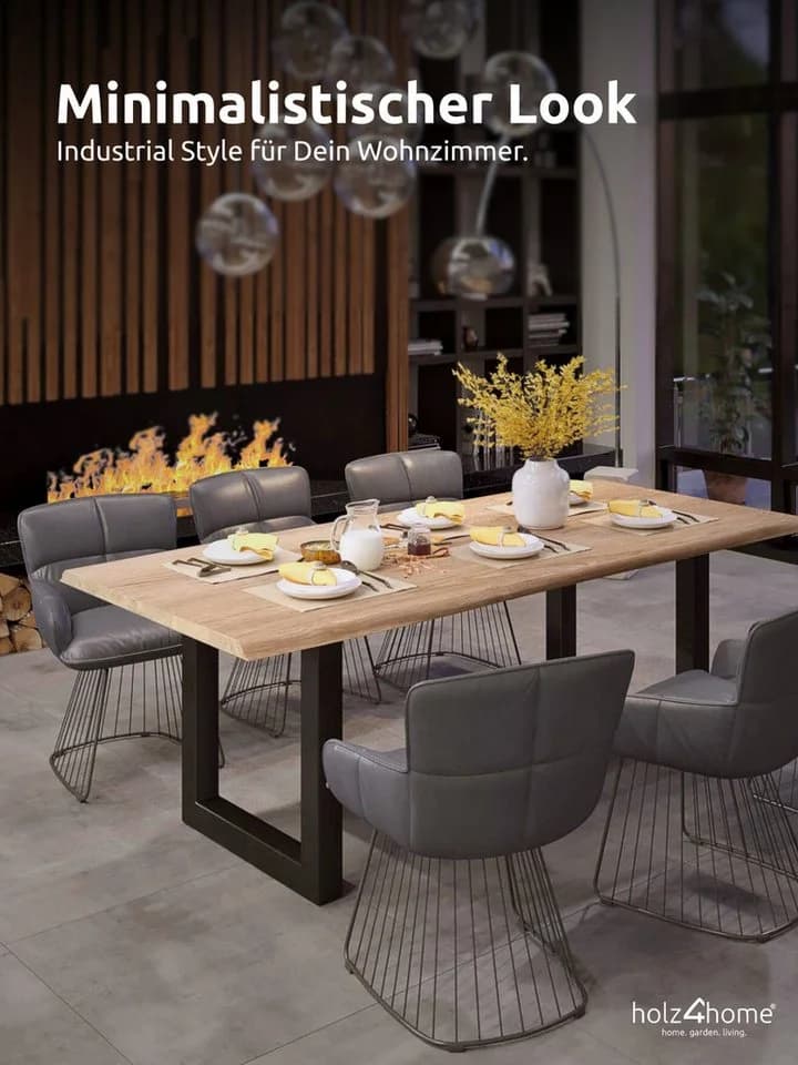 holz4home® Tischgestell Metall Schwarz Schwerlast