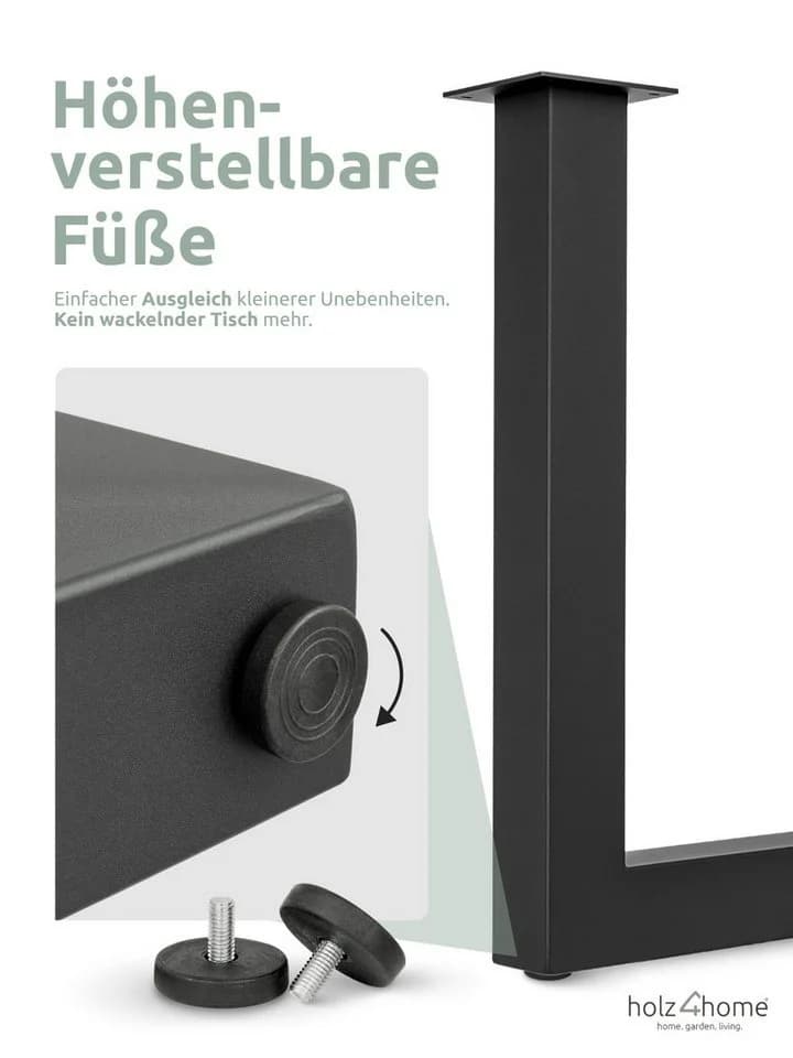 holz4home® Tischgestell Metall Schwarz Schwerlast - Bild 4