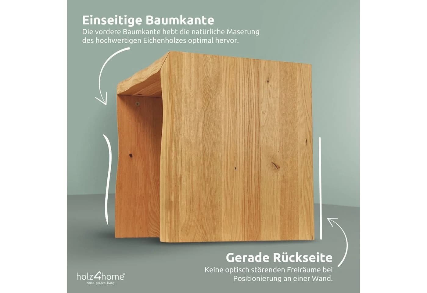 holz4home® Sitzbank Massivholzbank Eiche mit Baumkante - Bild 4