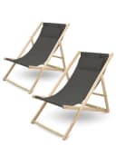 holz4home® Gartenstuhl 2er Set Liegestuhl klappbar Anthrazit Bild 2