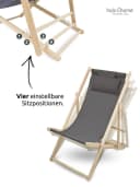 holz4home® Gartenstuhl 2er Set Liegestuhl klappbar Anthrazit Bild 3