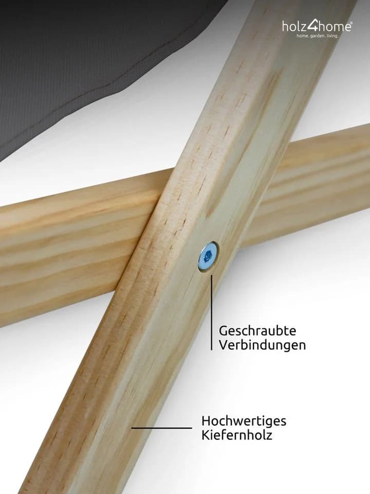 holz4home® Gartenstuhl 2er Set Liegestuhl klappbar Anthrazit - Bild 5