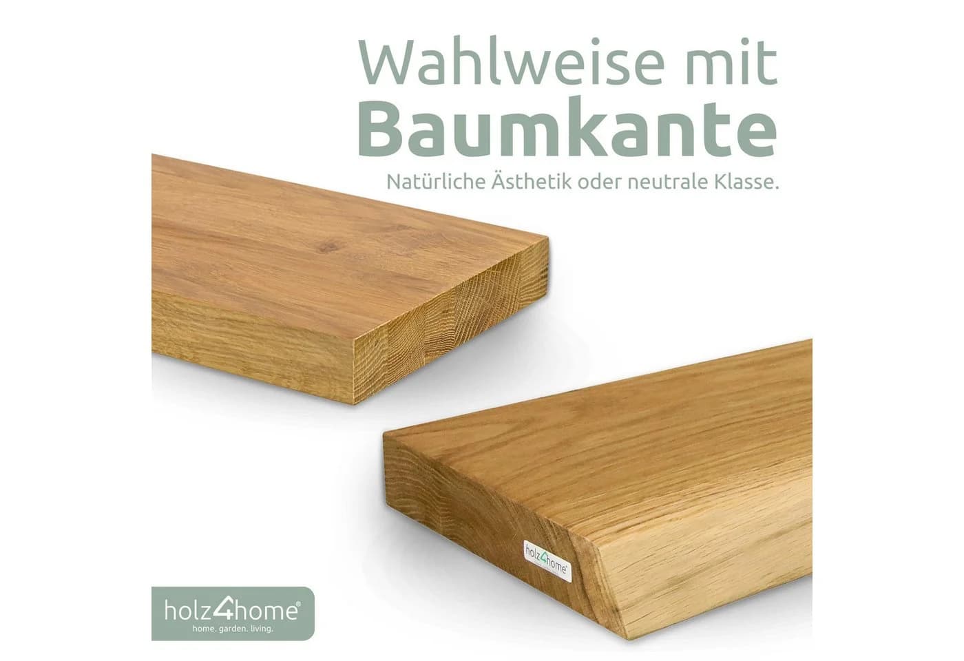 holz4home® Wandregal aus Massivholz Eiche Natur Schwebendes Regal - Bild 4