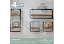 holz4home® Wandregal Natur Eiche Metallrahmen Schwarz Industrial Schweberegal Bild 1