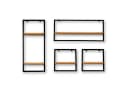 holz4home® Wandregal Natur Eiche Metallrahmen Schwarz Industrial Schweberegal Bild 2