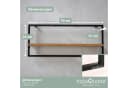 holz4home® Wandregal Natur Eiche Metallrahmen Schwarz Industrial Schweberegal Bild 5