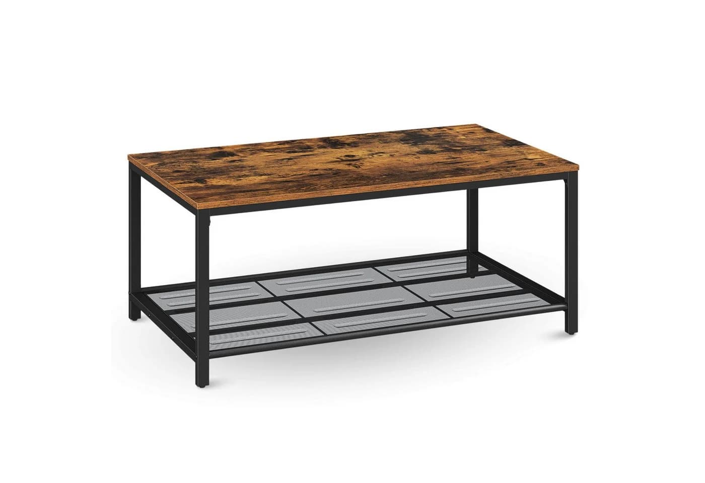 holz4home® Couchtisch Connie Braun Industrial Look mit Gitterablage - Bild 2