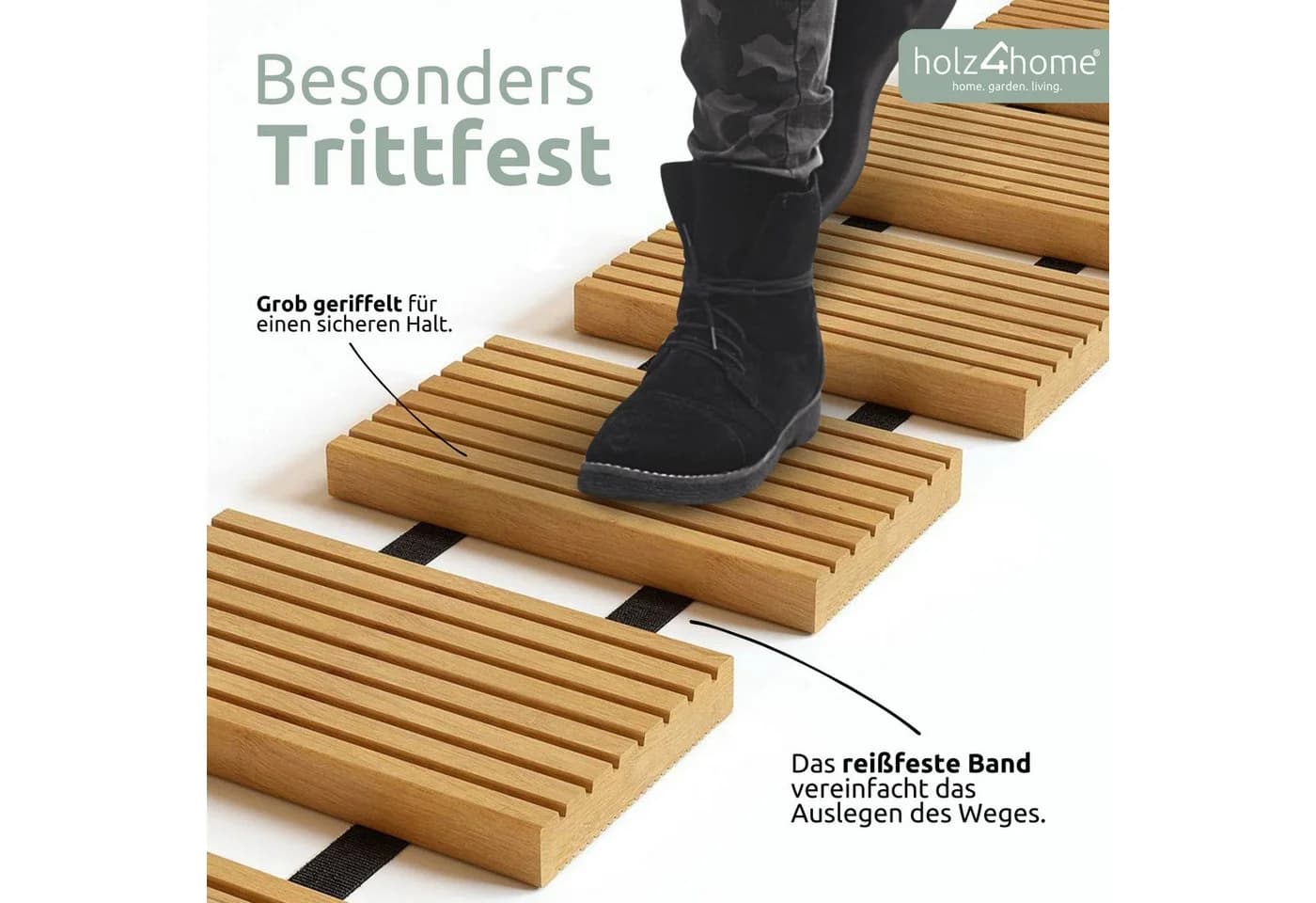holz4home® Rollweg aus Lärchenholz 2,5m Gartenweg - Bild 4