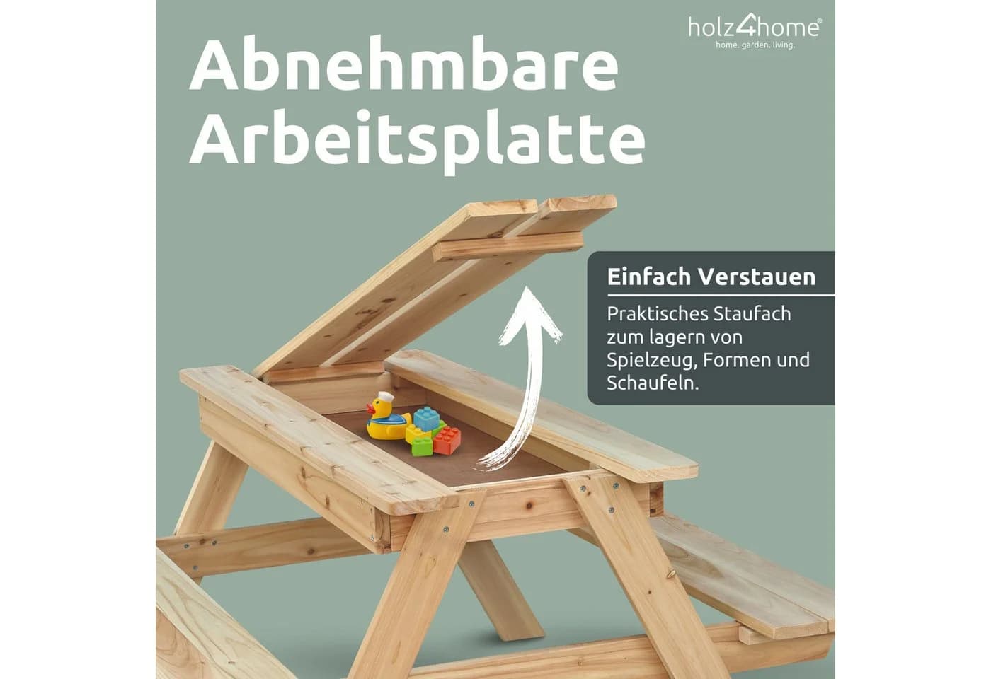 holz4home® Gartenbank Picknickbank Outdoor Sitzgruppe aus Holz - Bild 5