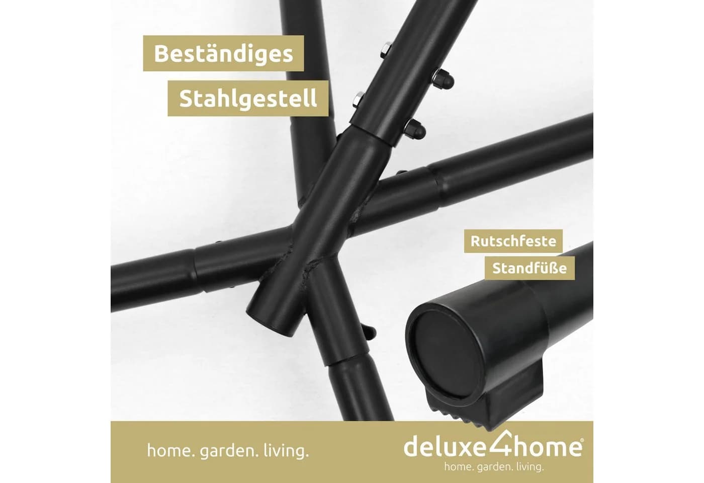 deluxe4home Hängesessel mit Gestell Grau/Anthrazit inkl. Kuscheldecke - Bild 4