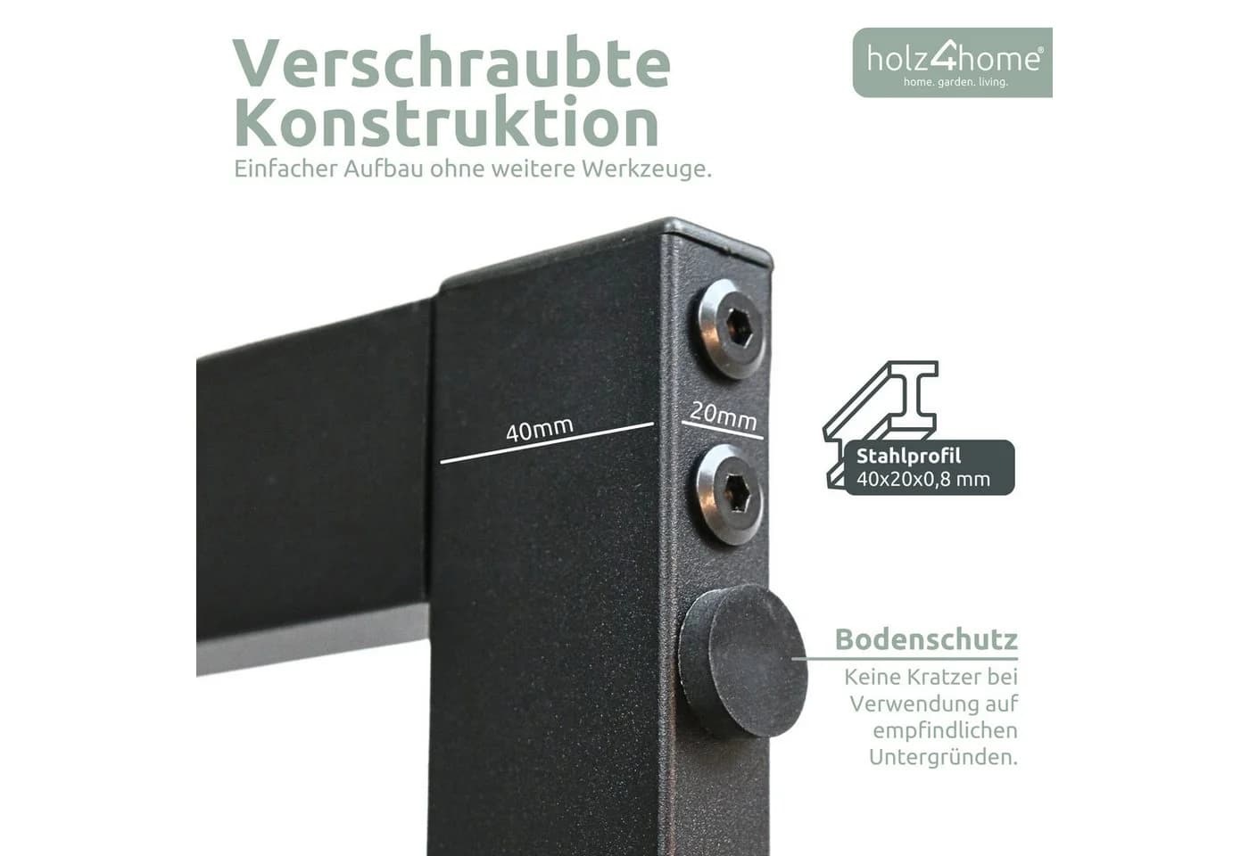 holz4home® Kaminholzregal aus Metall Schwarz - Bild 3