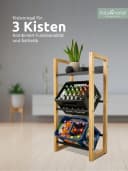 holz4home® Getränkekistenregal Bambus Schwarz Metallstreben Bild 1