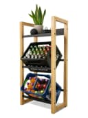 holz4home® Getränkekistenregal Bambus Schwarz Metallstreben Bild 2