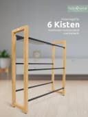 holz4home® Getränkekistenregal Bambus Metall Schwarz Bild 1