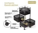 deluxe4home Rollwagen Küchenwagen Schwarz 4 Ebenen Bild 4