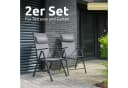 deluxe4home Gartenstuhl Hochlehner Grau Klappbar & 7-stufig verstellbar Bild 1