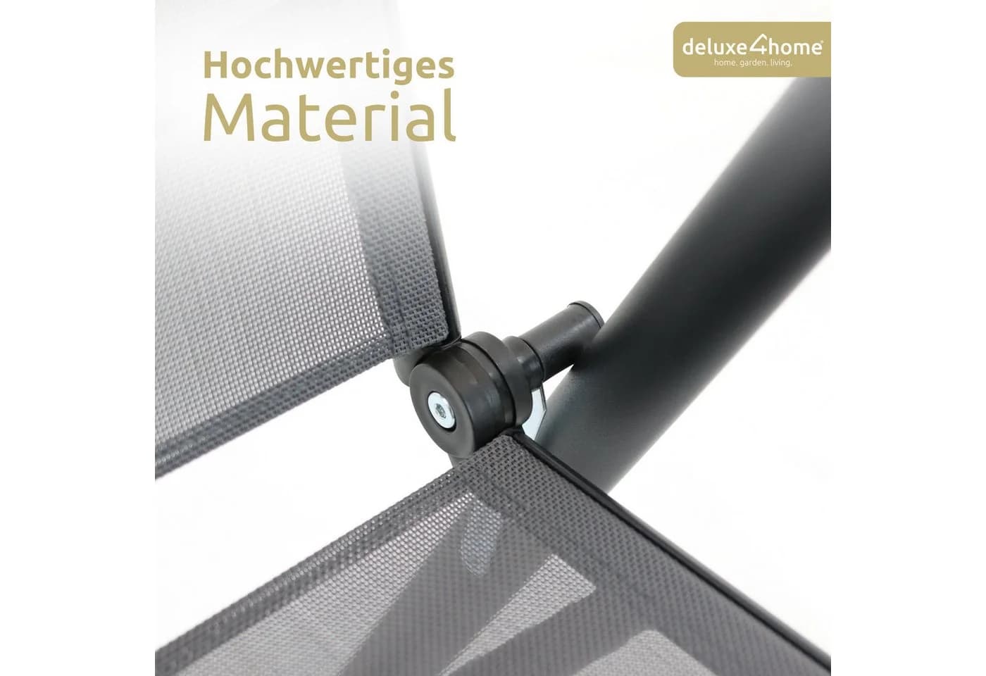 deluxe4home Gartenstuhl Hochlehner Grau Klappbar & 7-stufig verstellbar - Bild 5