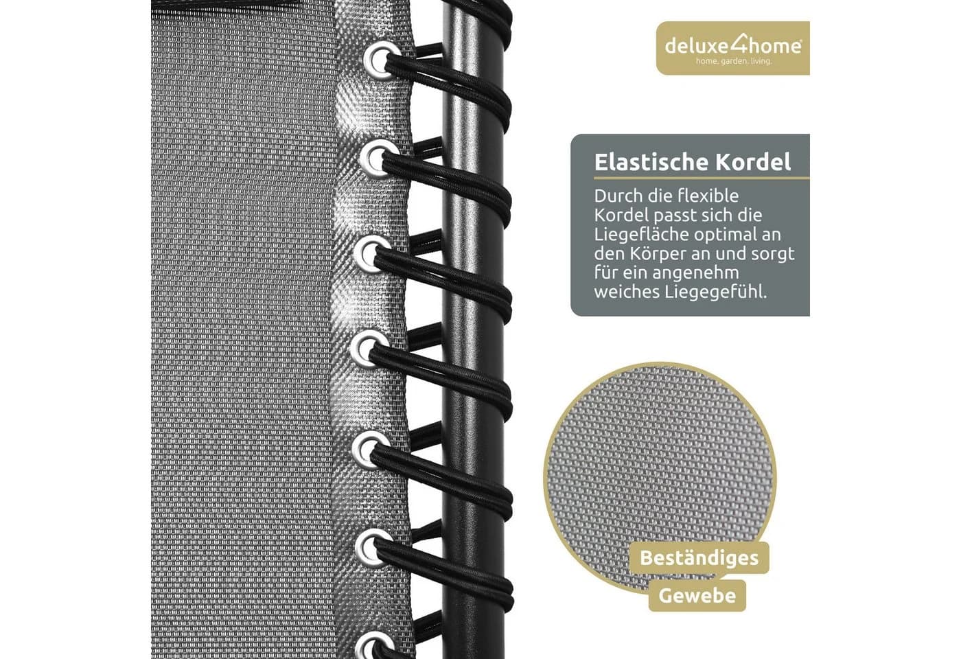 deluxe4home Gartenliege Set 3-teilig Anthrazit Klappbar - Bild 3