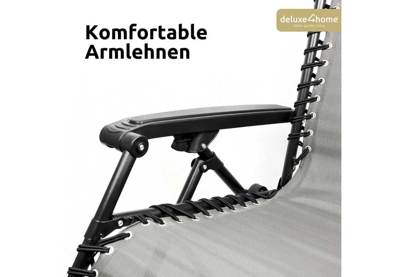 deluxe4home Gartenliege Set 3-teilig Anthrazit Klappbar - Bild 5