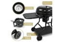 deluxe4home Holzkohlegrill Grillwagen Kugelgrill Ø55 cm Schwarz mit Rollen Bild 4