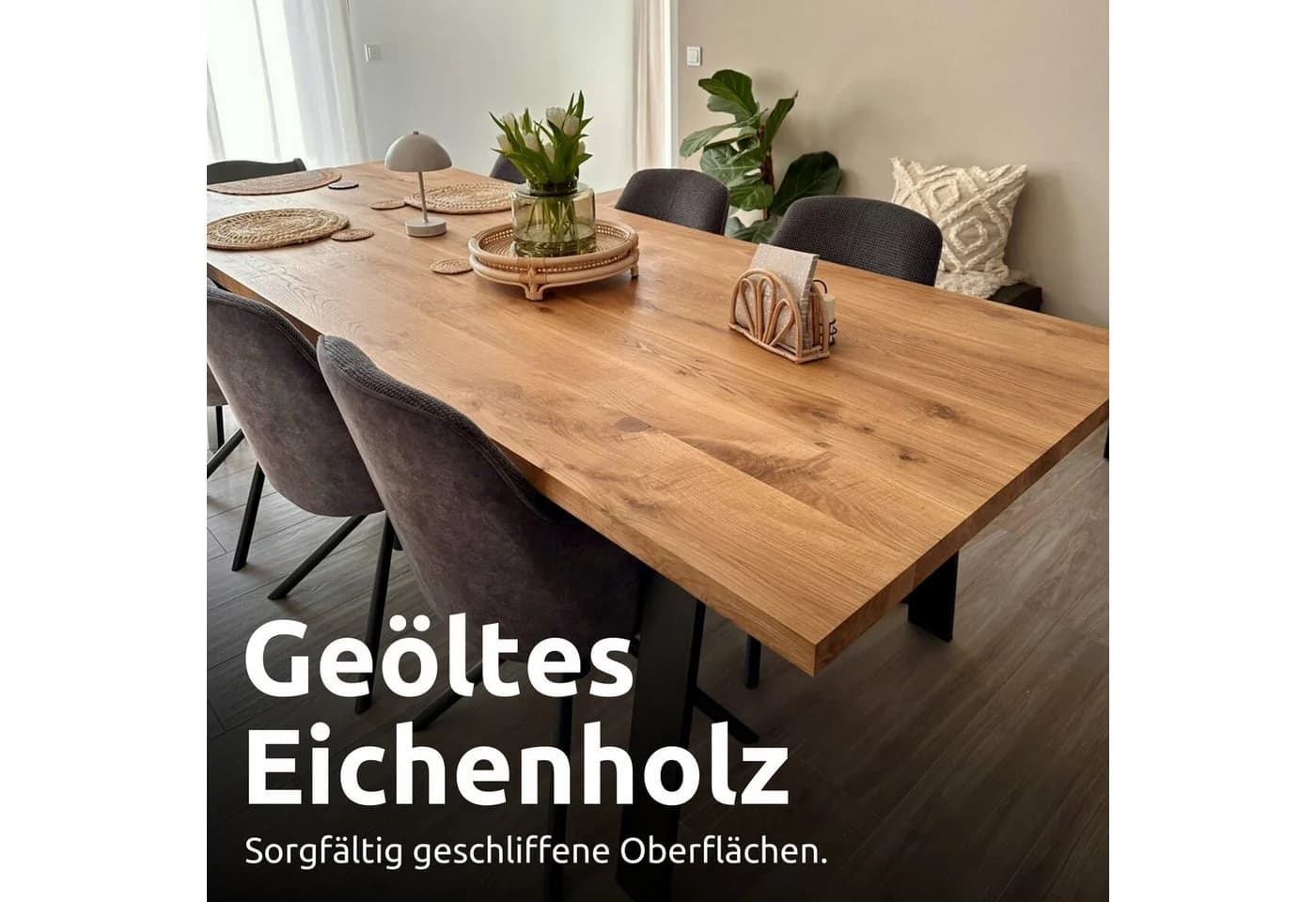 holz4home® Esstisch Massivholztisch aus Eiche 4 cm dick - Bild 3