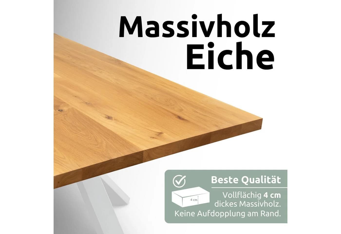 holz4home® Esstisch Massivholztisch aus Eiche 4 cm dick - Bild 5