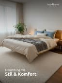 holz4home® Massivholzbett Eiche mit Metall-/Holzbeinen Bild 1