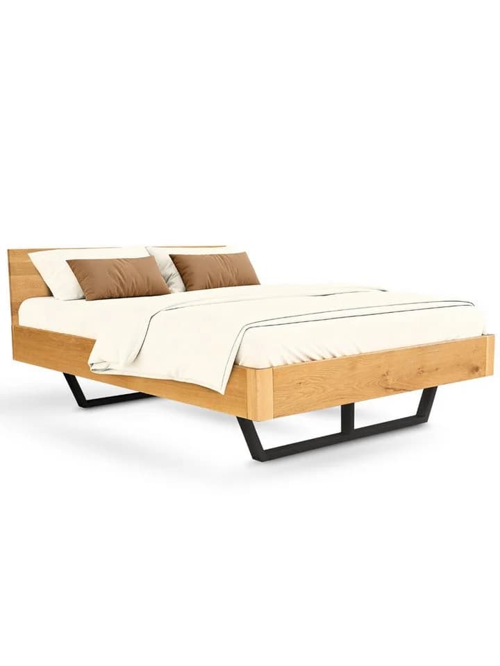 holz4home® Massivholzbett Eiche mit Metall-/Holzbeinen - Bild 2