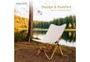 deluxe4home Klappstuhl Campingstuhl Creme Aluminium Faltstuhl Bild 1