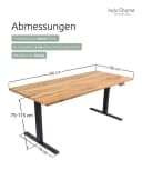 holz4home® Elektrisch höhenverstellbarer Schreibtisch Massivholz Eiche Bild 1