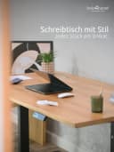 holz4home® Elektrisch höhenverstellbarer Schreibtisch Massivholz Eiche Bild 5