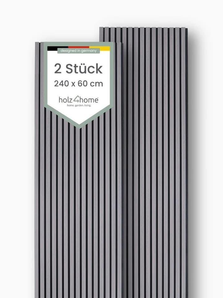 holz4home® Akustikpaneel Set 2-tlg. MDF Holzoptik Schwarz - Bild 2