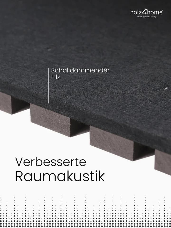 holz4home® Akustikpaneel Set 2-tlg. MDF Holzoptik Schwarz - Bild 5