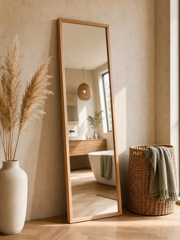 holz4home® Ganzkörperspiegel mit massivem Eichenholzrahmen - Bild 2