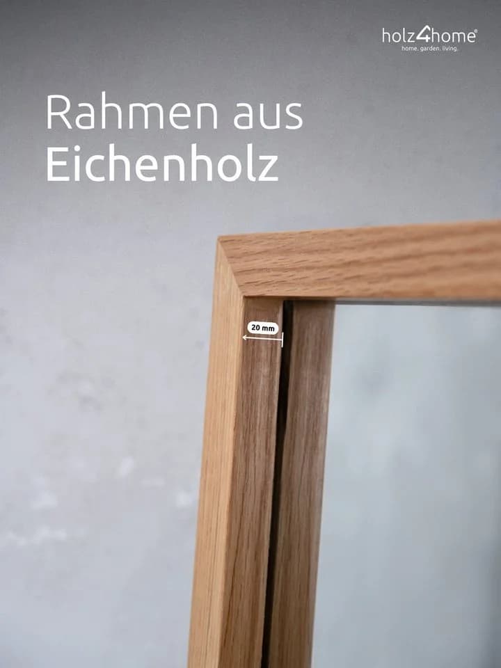 holz4home® Ganzkörperspiegel mit massivem Eichenholzrahmen - Bild 3
