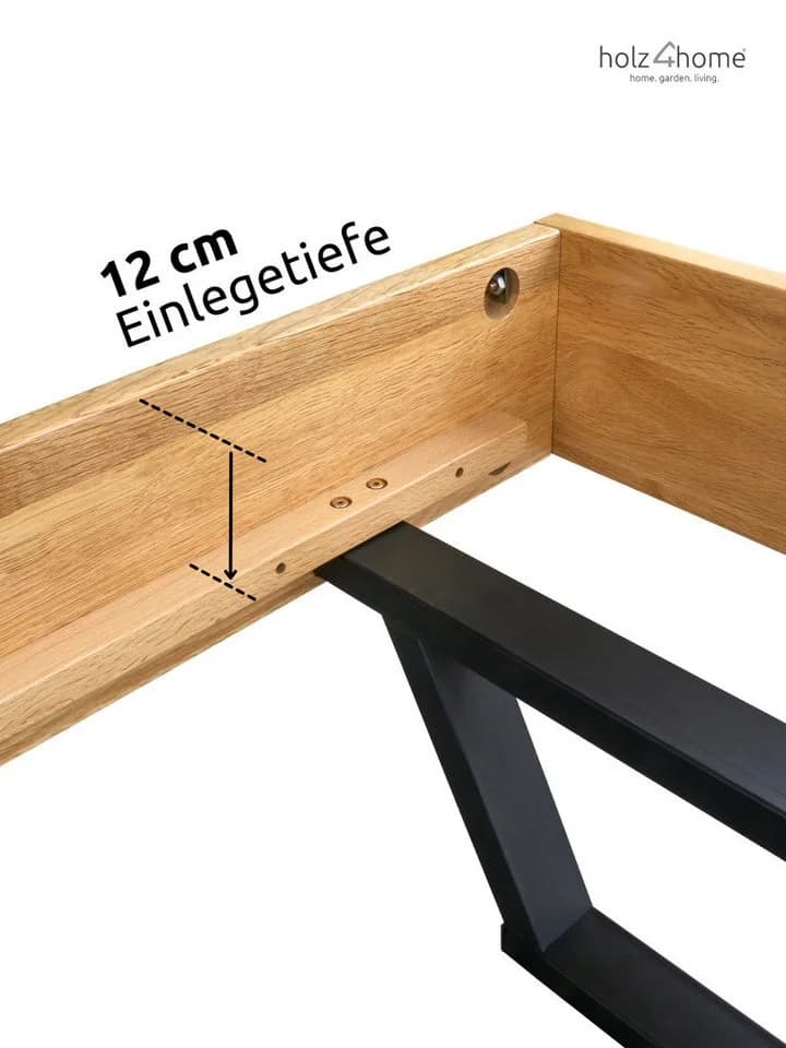 holz4home® Massivholzbett Eiche Klassik ohne Kopfteil - Bild 5