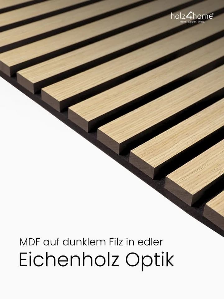 holz4home® 3D Wandpaneel Set Holzoptik 4-tlg. Akustiklamellen - Bild 3