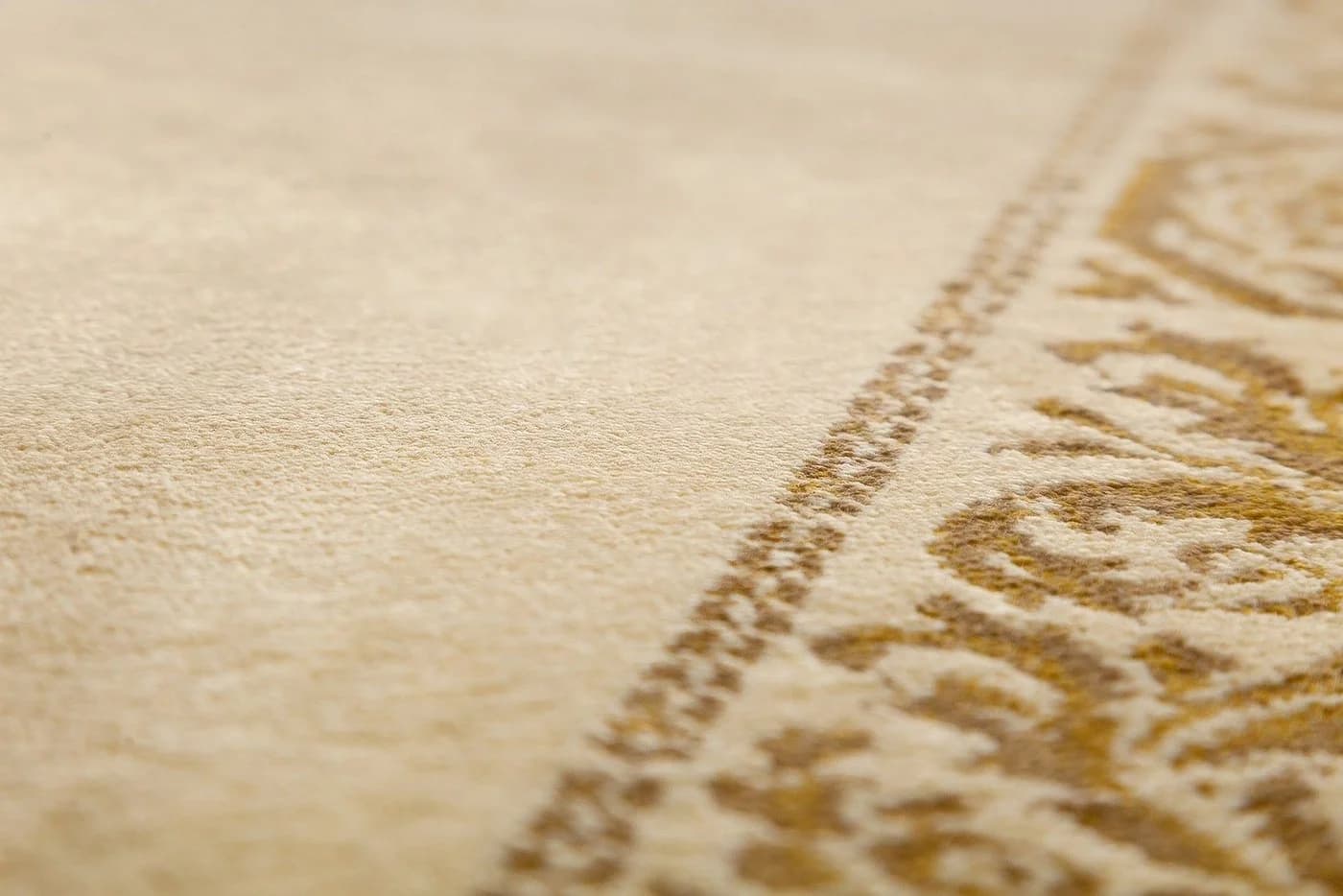 Belle Arti Luxus Teppich Viskose Seidenglanz Barock Beige Gold - Bild 4