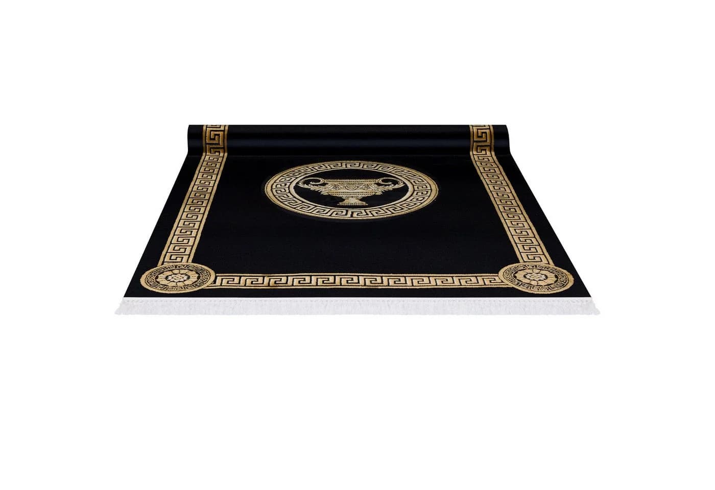 Belle Arti Teppich Amphore 100% Viskose Schwarz Gold - Bild 5